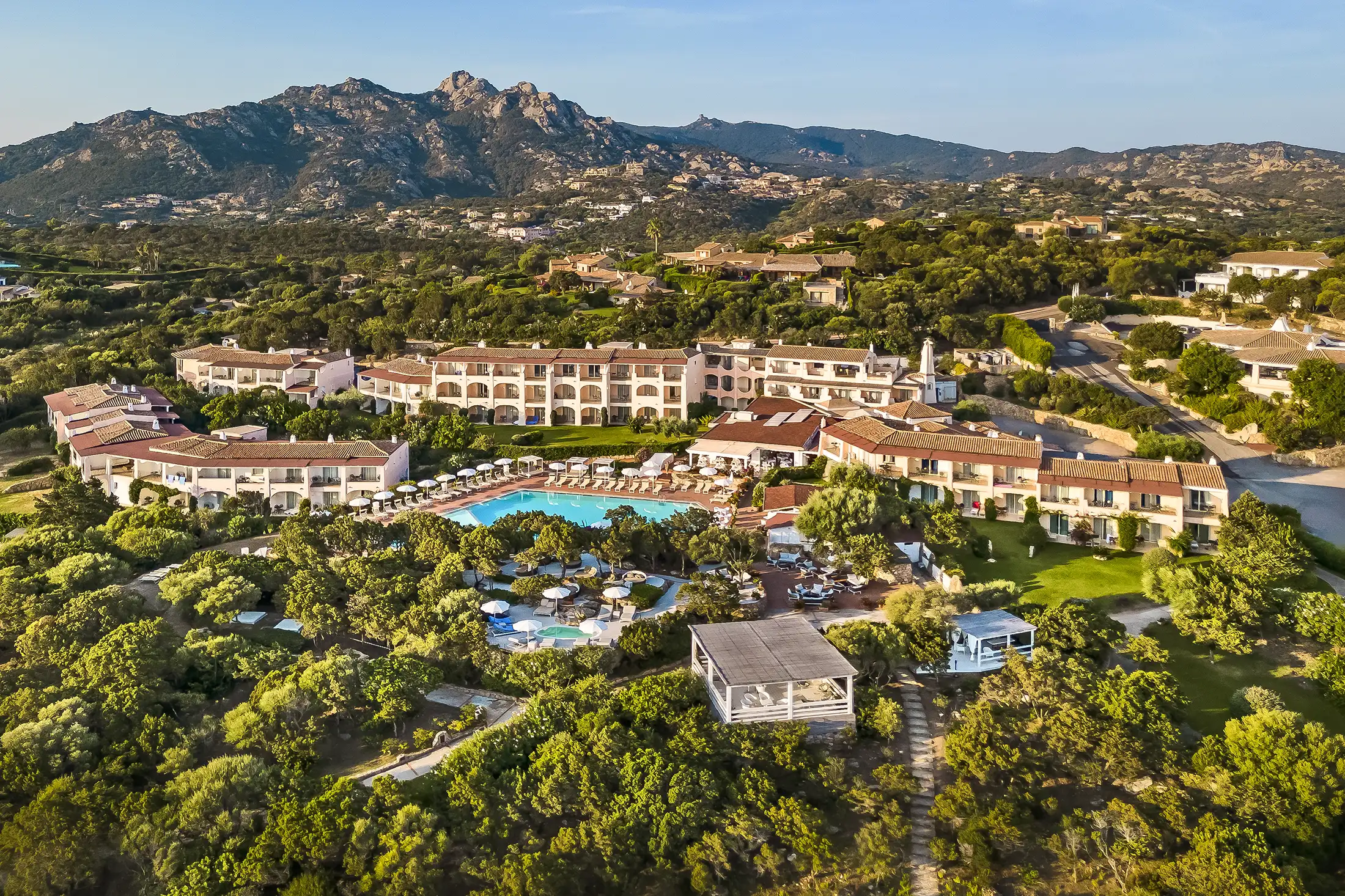 Aerial view Grand Hotel in Porto Cervo
